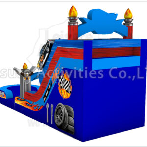 19ft garage double lane water slide ripl