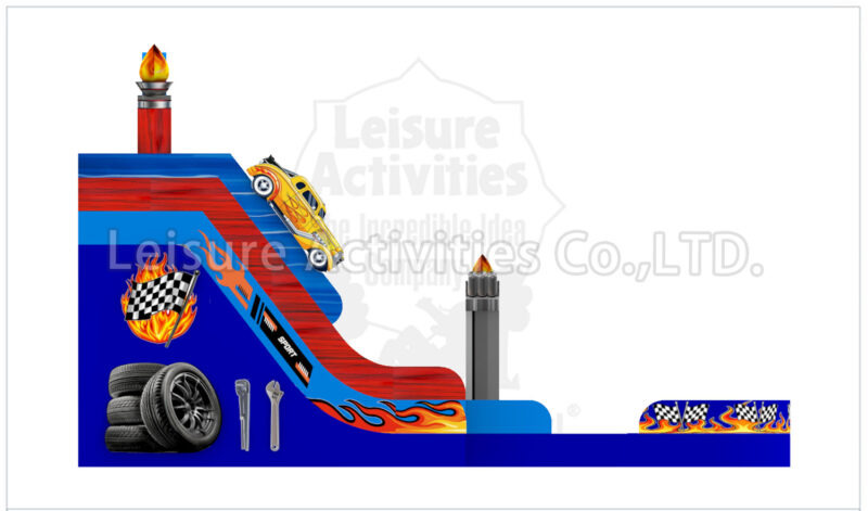 19ft garage double lane water slide ripl