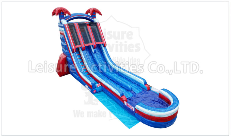 22ft red blue double lane water slide sl