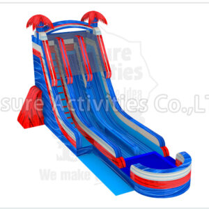 22ft red blue double lane water slide sl