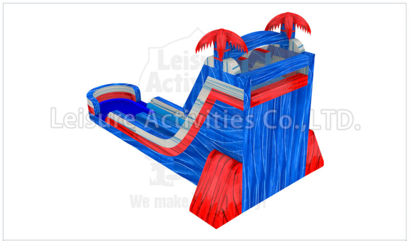22ft red blue double lane water slide sl
