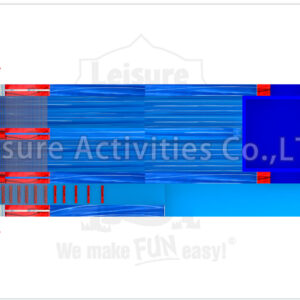 22ft red blue double lane water slide sl