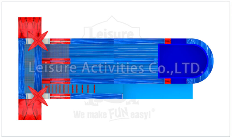 22ft red blue double lane water slide sl