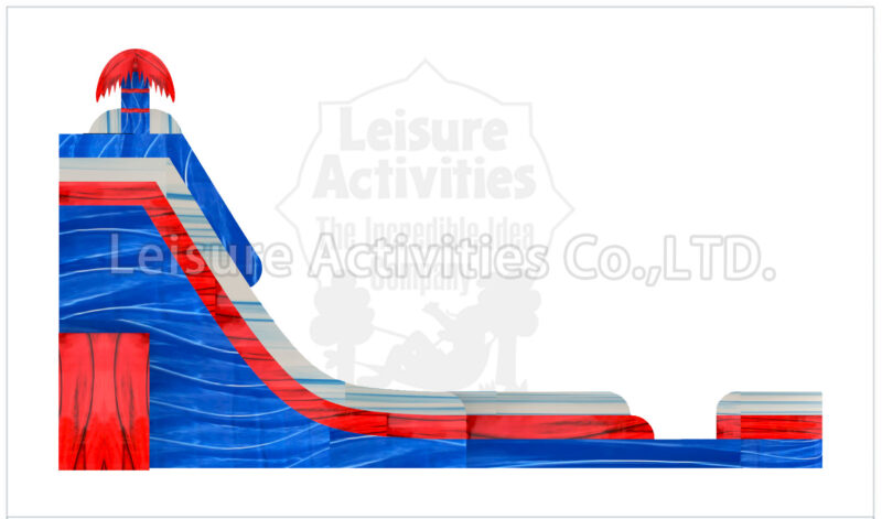 22ft red blue double lane water slide sl