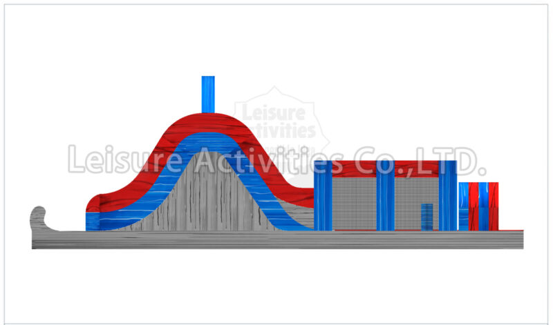 40ft rock climb slide obstacle lava