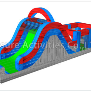 40ft rock climb slide obstacle lava