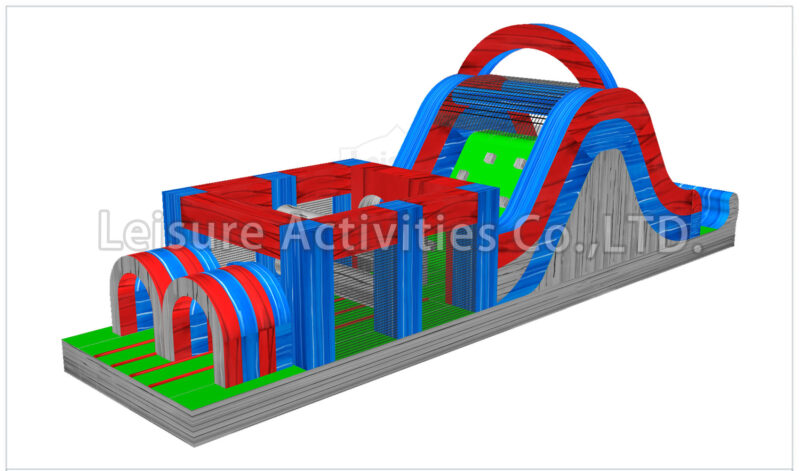 40ft rock climb slide obstacle lava